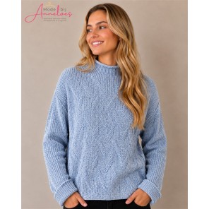 Blue Seven Pullover 248140 LM turtle chenille Blauw Blue Seven Pullover 248140 LM turtle chenille Blauw